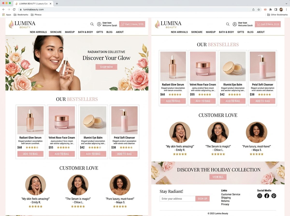 Lumina Luxury Cosmetics eCommerce